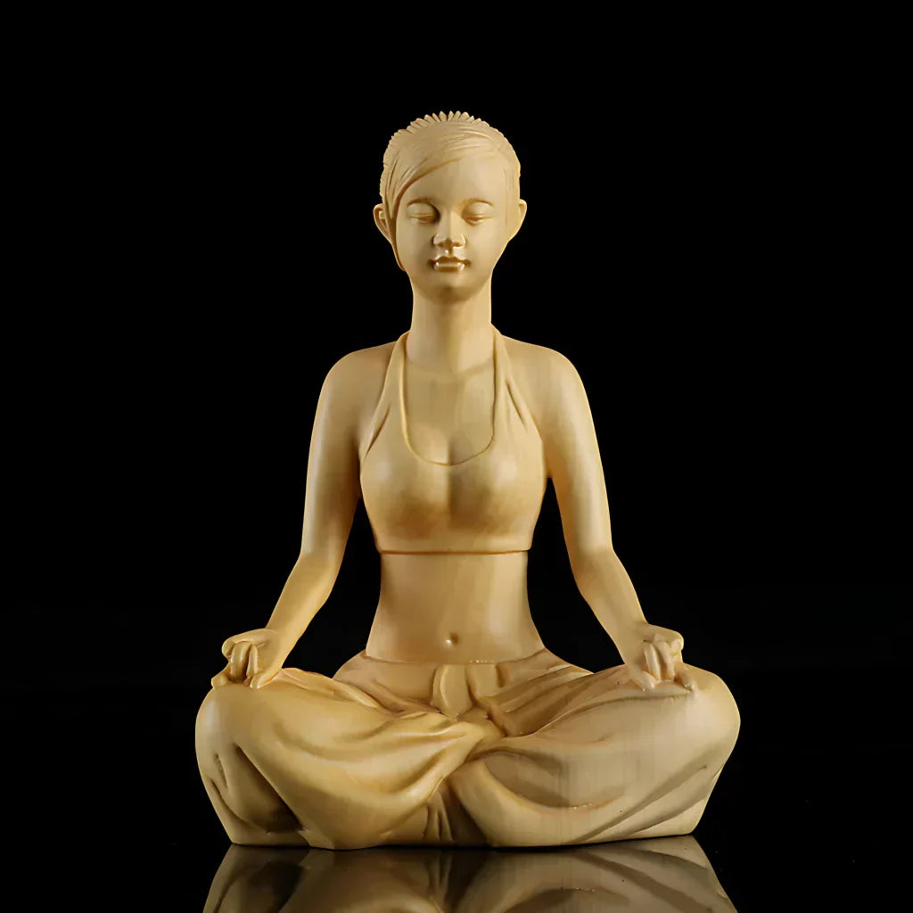 Boxwood Meditation Sculpture For Modern Zen Spaces - Mood Yoga
