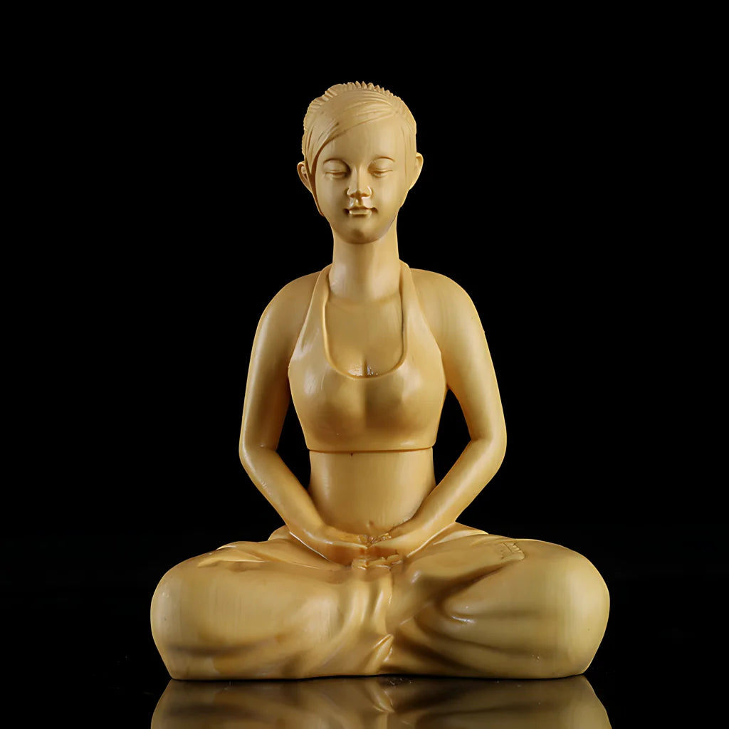Boxwood Meditation Sculpture For Modern Zen Spaces - Tantra Yoga