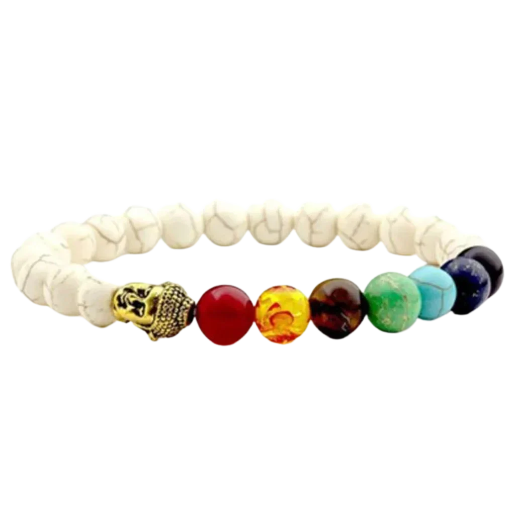 Bracelet Natural Stones With 8mm Round Beads - Style A / Girth: 19.5 cm; Beads: 8mm
