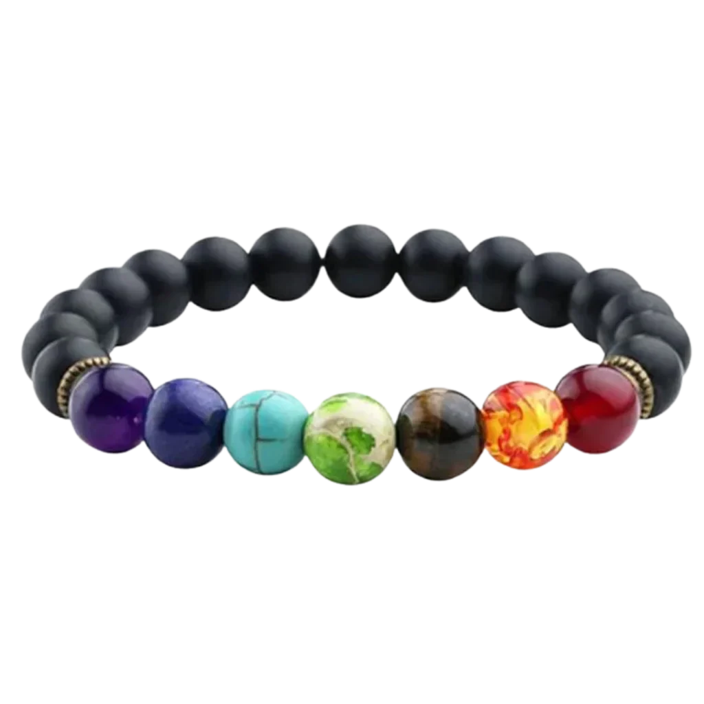 Bracelet Natural Stones With 8mm Round Beads - Style C / Girth: 19.5 cm; Beads: 8mm