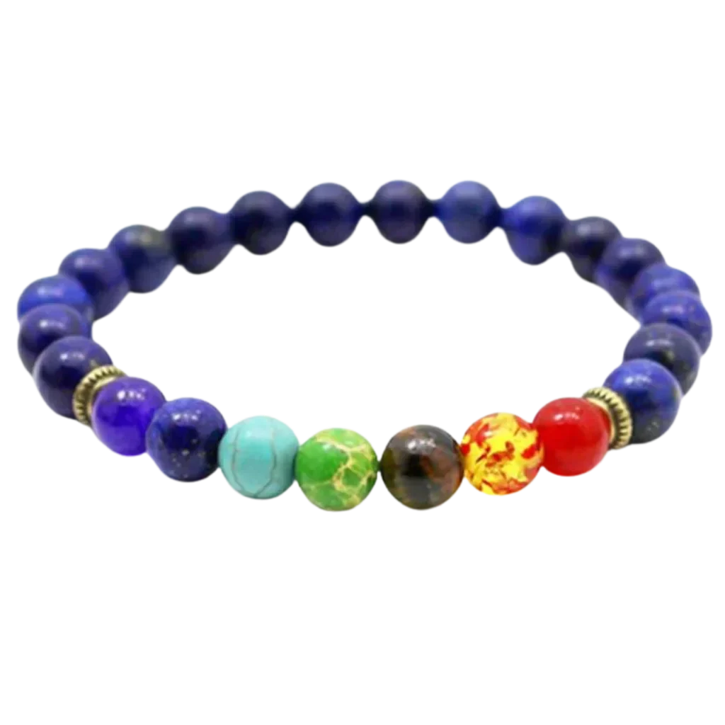 Bracelet Natural Stones With 8mm Round Beads - Style D / Girth: 19.5 cm; Beads: 8mm