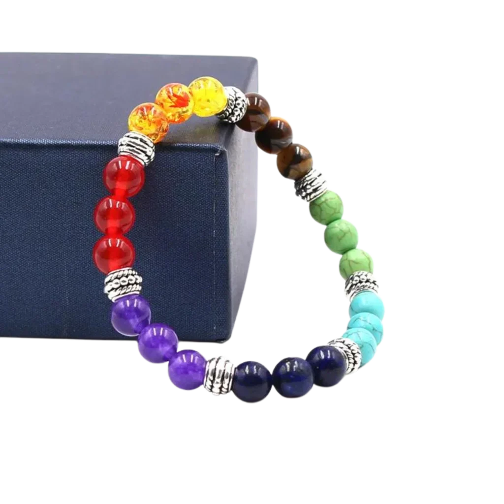 Bracelet Natural Stones With 8mm Round Beads - Style I / Girth: 19.5 cm; Beads: 8mm