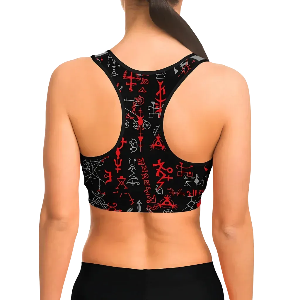 Brassiere Yoga With Mystic Symbol Print