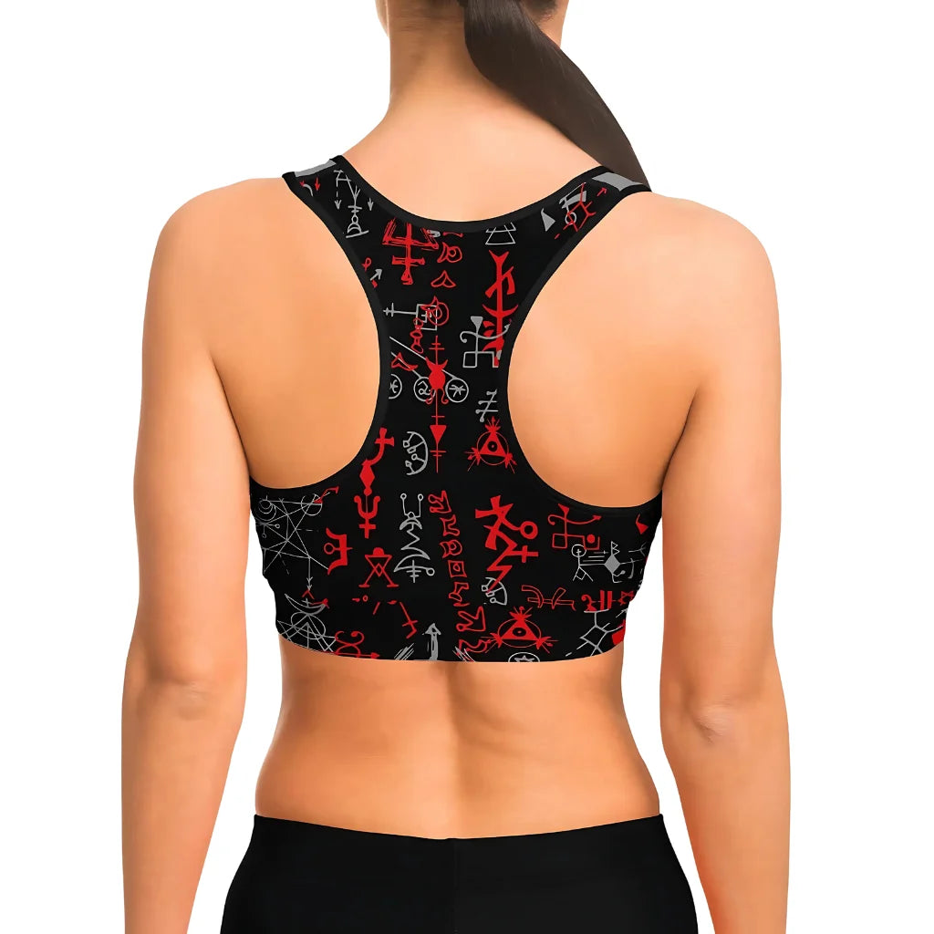 Brassiere Yoga With Mystic Symbol Print