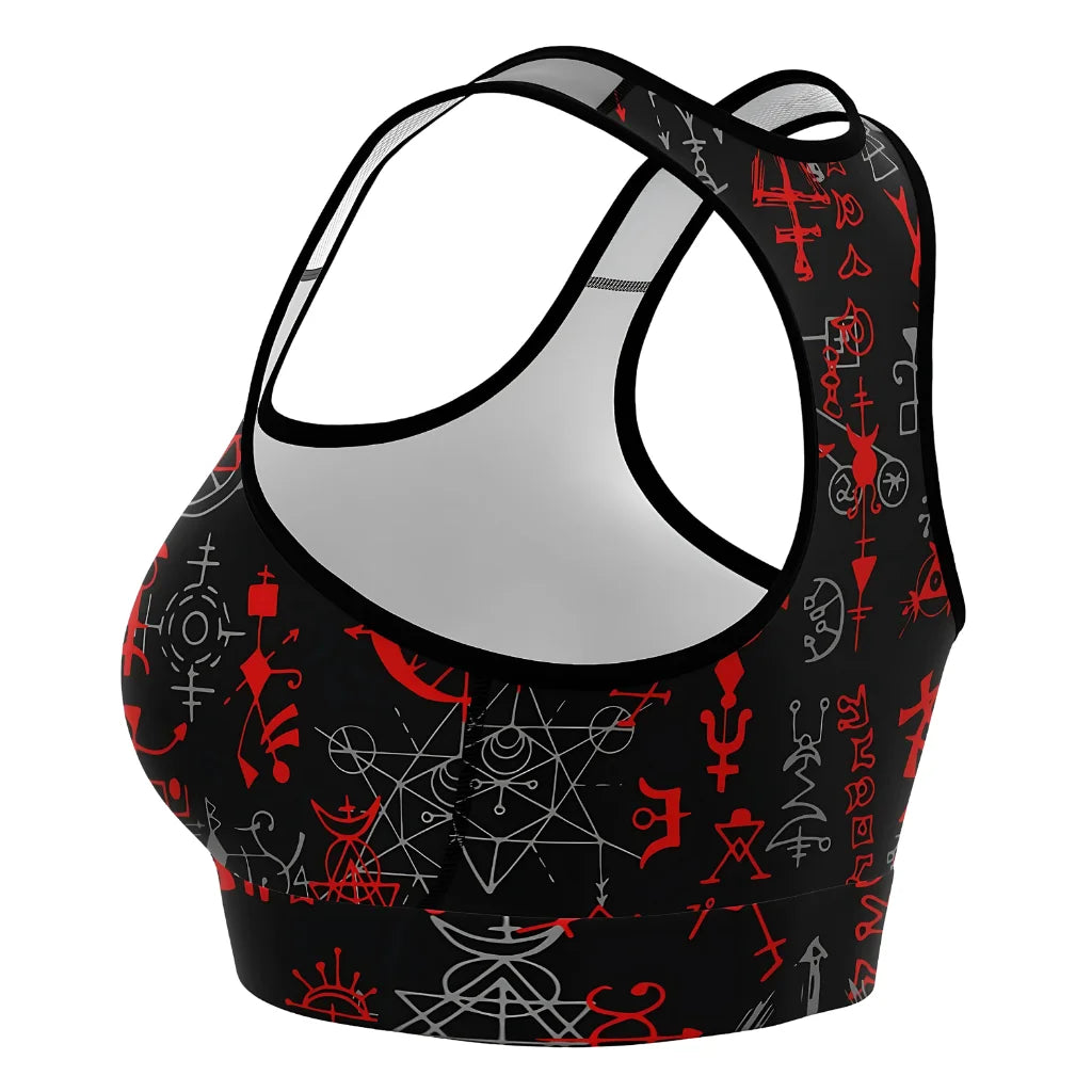 Brassiere Yoga With Mystic Symbol Print
