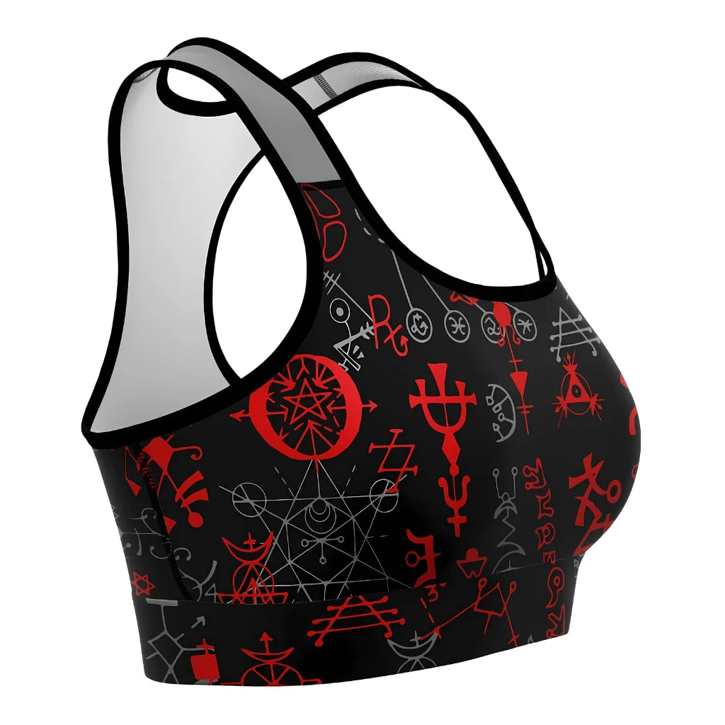 Brassiere Yoga With Mystic Symbol Print