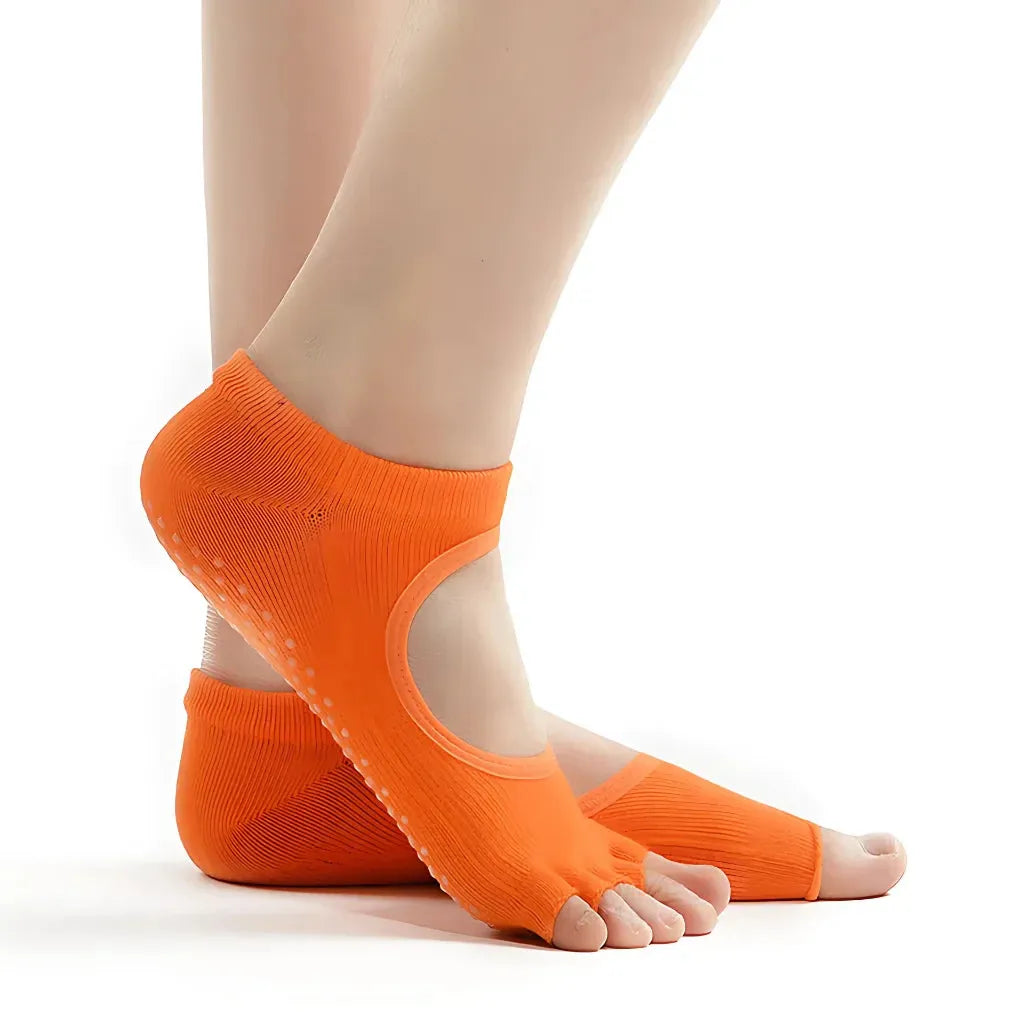 Breathable Grippy Yoga Socks For Better Balance - Fluorescent orange / one size