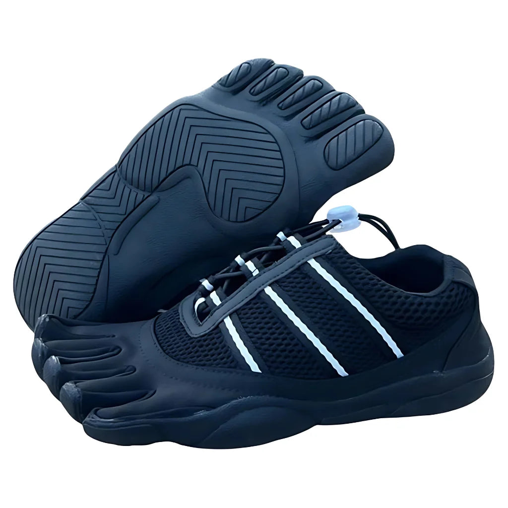Breathable Pilates Shoes With Toe Flex Design - Black / 35