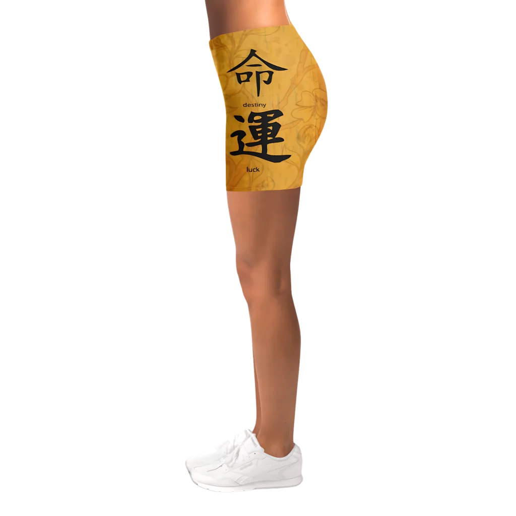 Buddha Blossom Women Yoga Shorts With Sacred Motifs