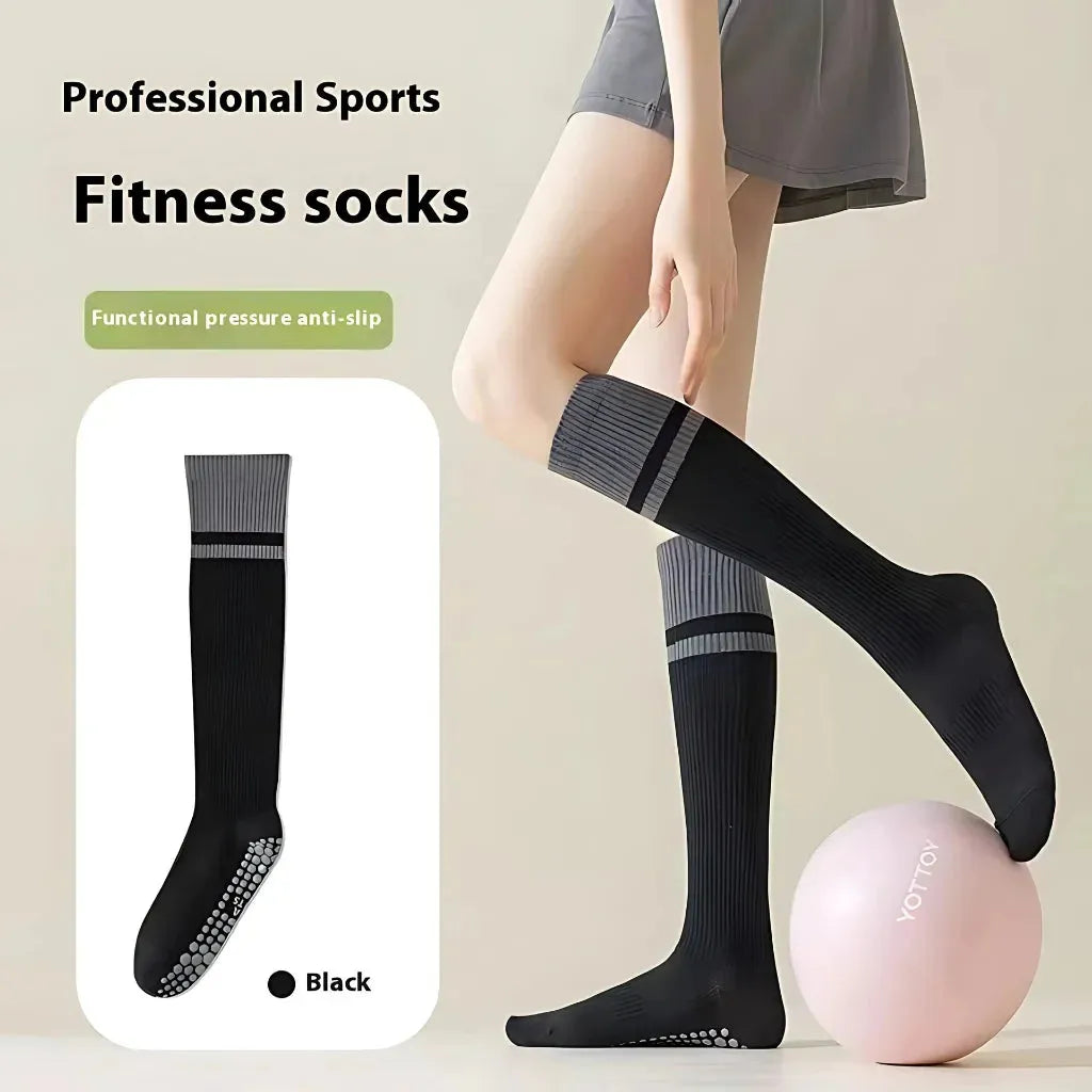 Calf Length Grip Socks For Pilates And Everyday Flow - Black / one size