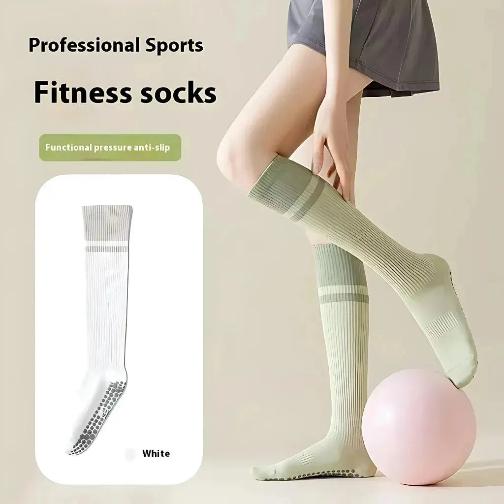 Calf Length Grip Socks For Pilates And Everyday Flow - White / one size