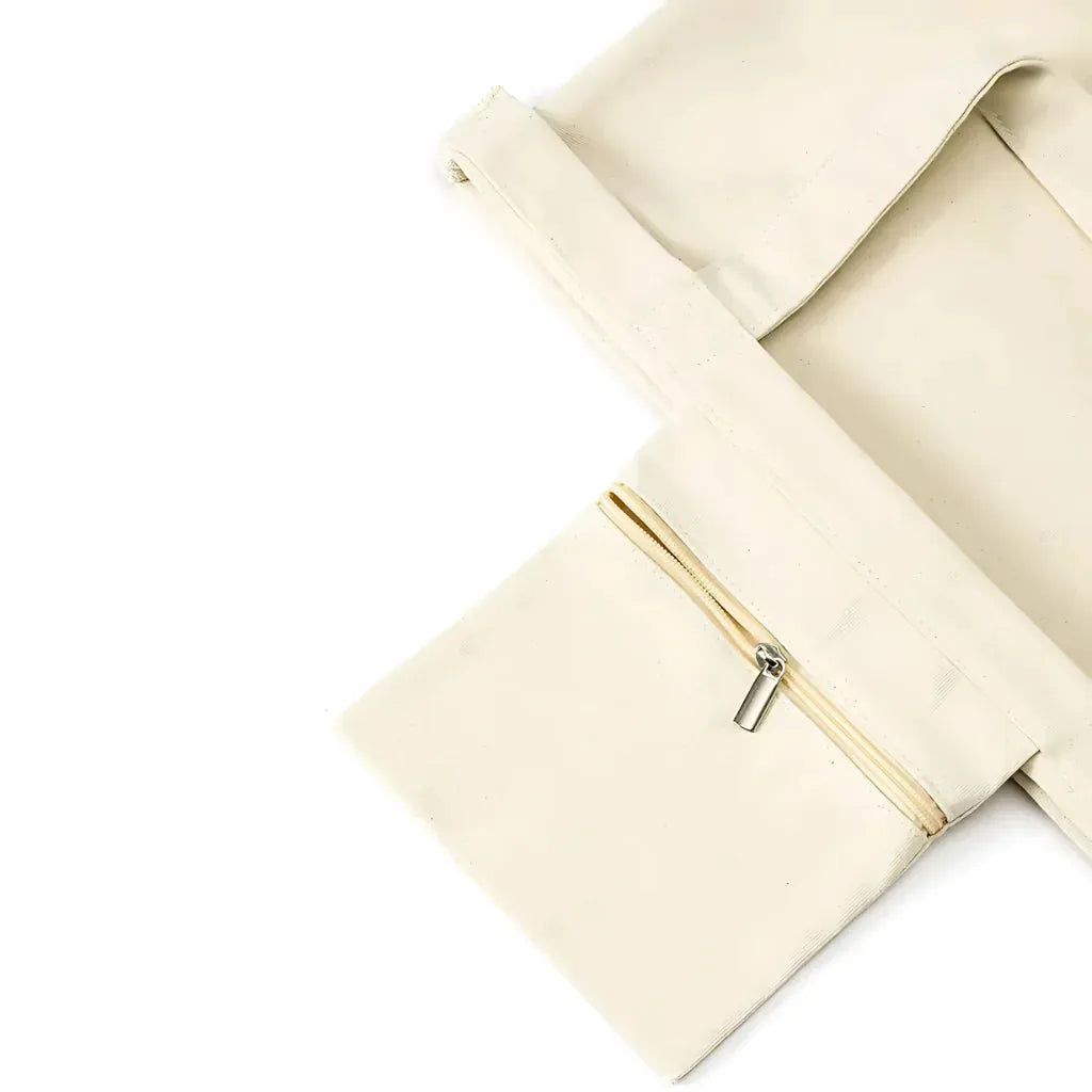 Canvas Yoga Tote With Zippered Storage Pocket