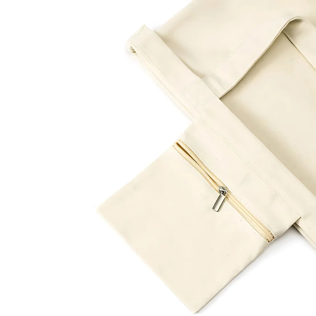 Canvas Yoga Tote With Zippered Storage Pocket