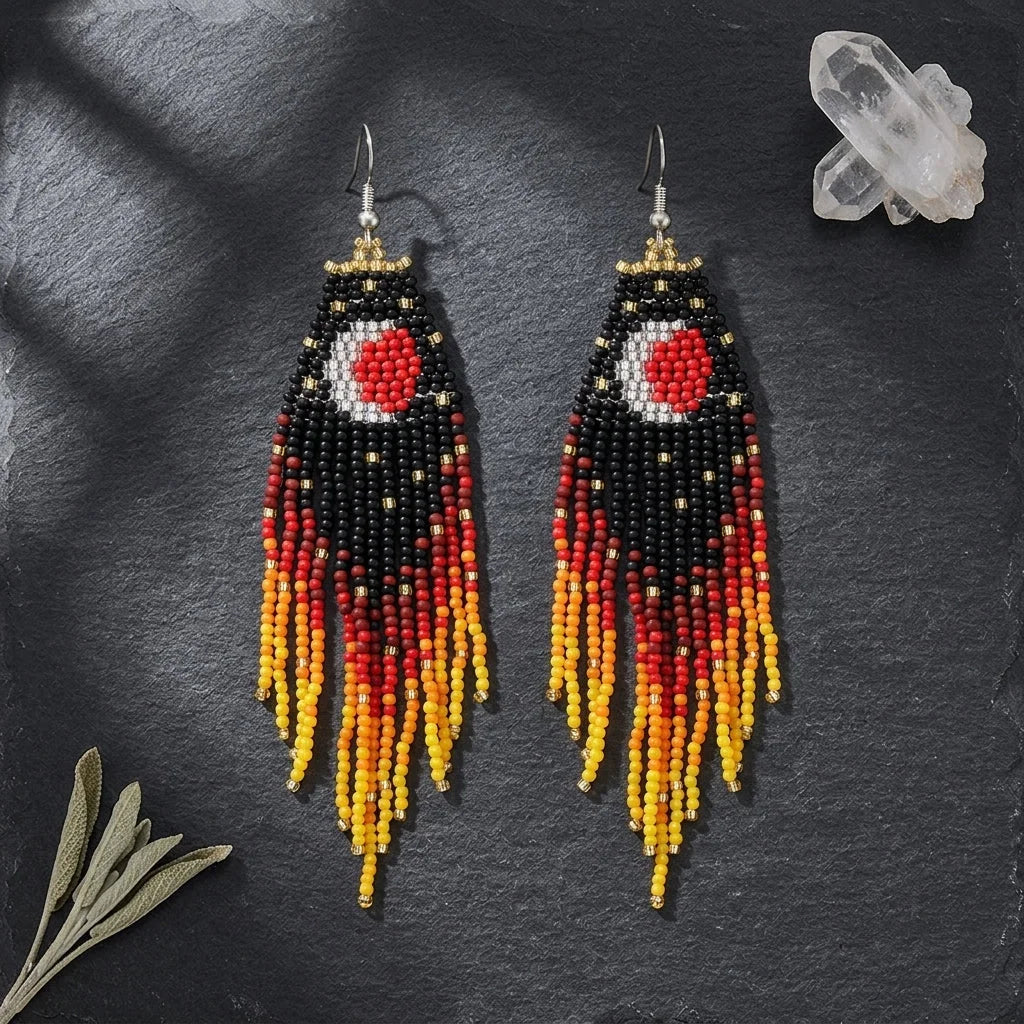 Celestial Charms Boho Tassel Earrings