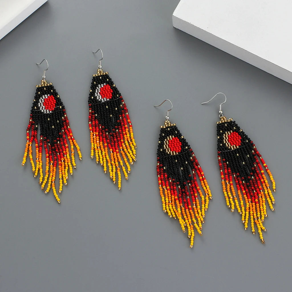 Celestial Charms Boho Tassel Earrings