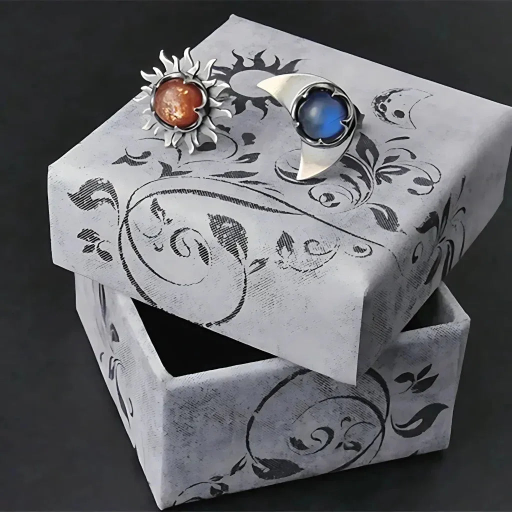 Celestial Moon Star Stone Silver Earrings - Silver
