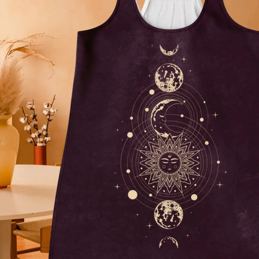 Celestial Print Sleeveless Yoga Tops For Women