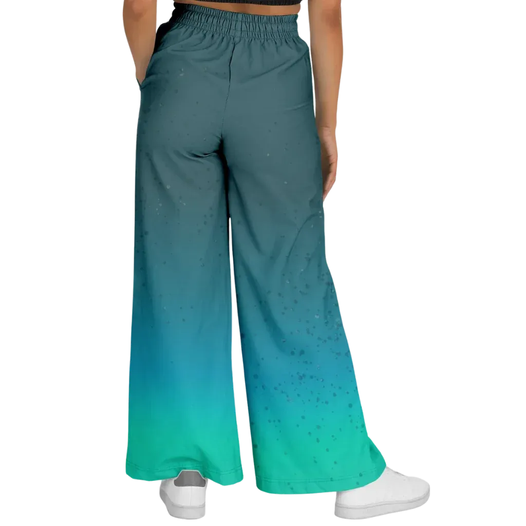 Celestial Sky Wide Leg Jogging Pants With Moon Phases