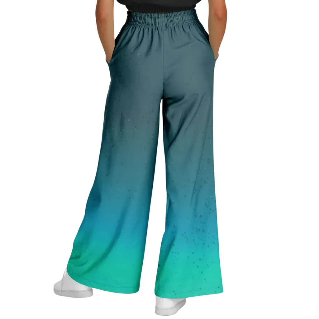 Celestial Sky Wide Leg Jogging Pants With Moon Phases