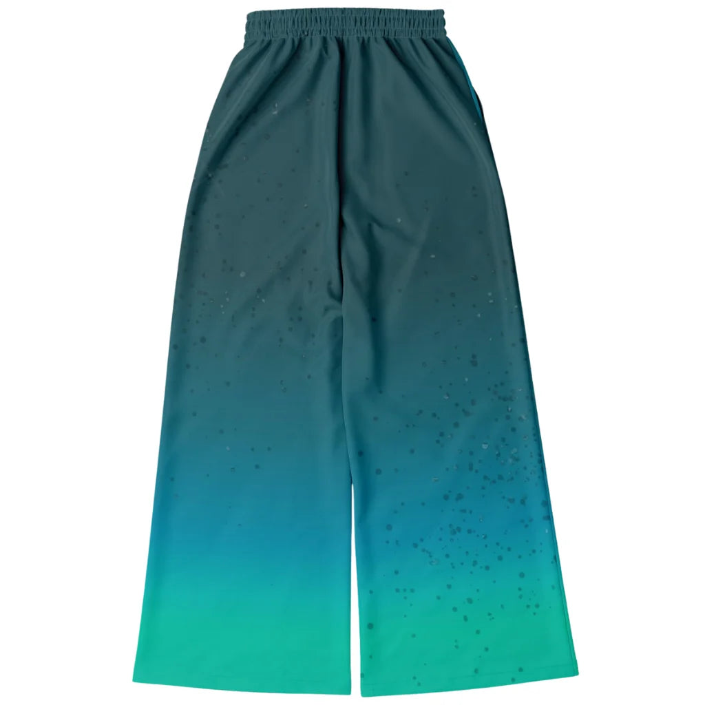 Celestial Sky Wide Leg Jogging Pants With Moon Phases