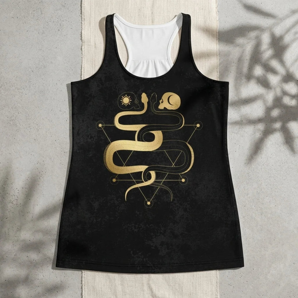 Celestial Snake Lovers Womens Racerback Tank
