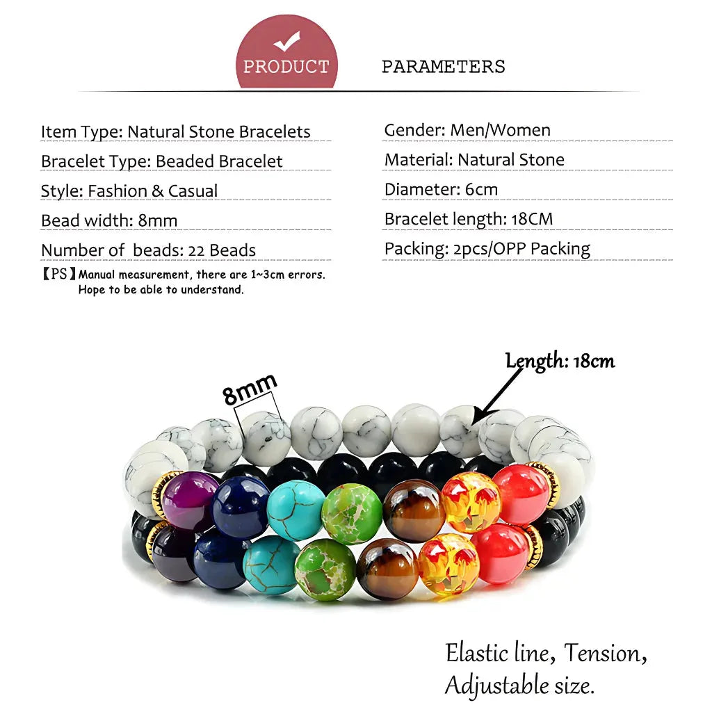 Chakra Bracelet With Natural Stone Beads