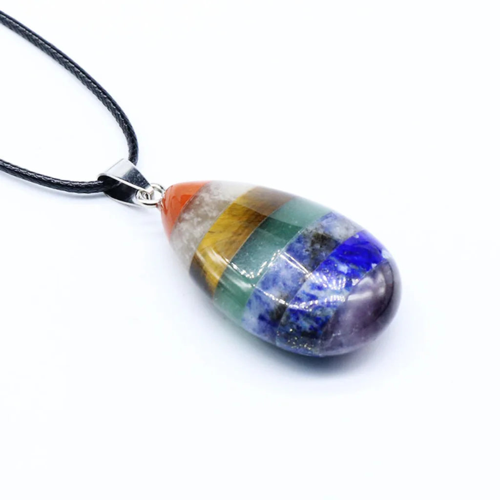 Chakra Pendants With Natural Crystal Energy Flow - 7 Chakra Color