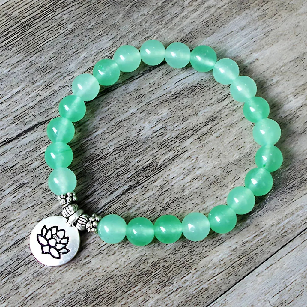Charm Cute Bracelet With Spiritual Symbols - A Lotus