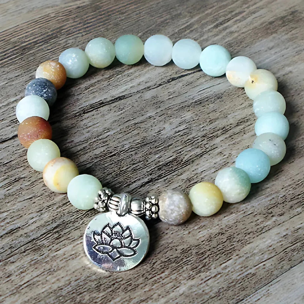 Charm Cute Bracelet With Spiritual Symbols - Lotus