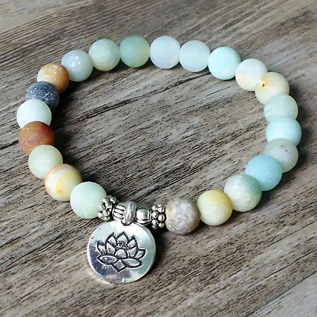 Charm Cute Bracelet With Spiritual Symbols - Lotus