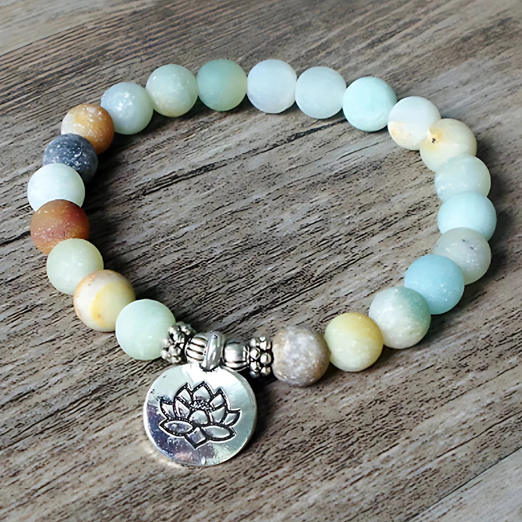 Charm Cute Bracelet With Spiritual Symbols - Lotus