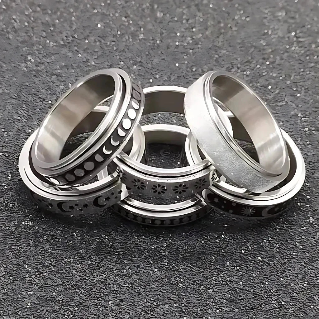 Classic Boho Fidget Ring With Spinner Design