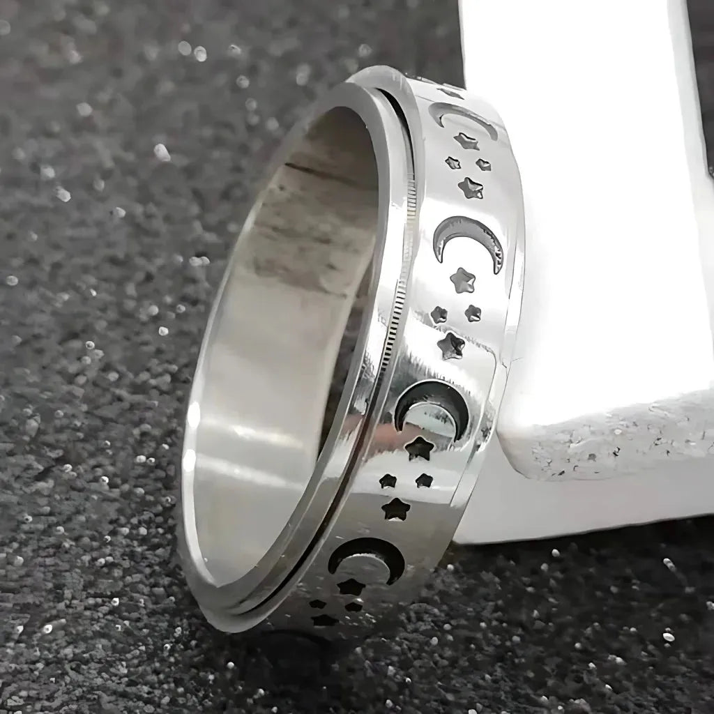 Classic Boho Fidget Ring With Spinner Design