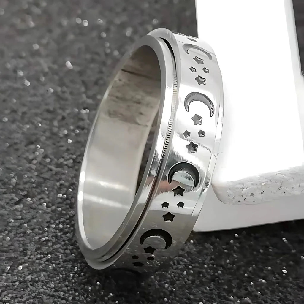 Classic Boho Fidget Ring With Spinner Design