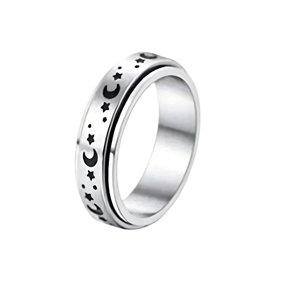 Classic Boho Fidget Ring With Spinner Design - 1style / 6