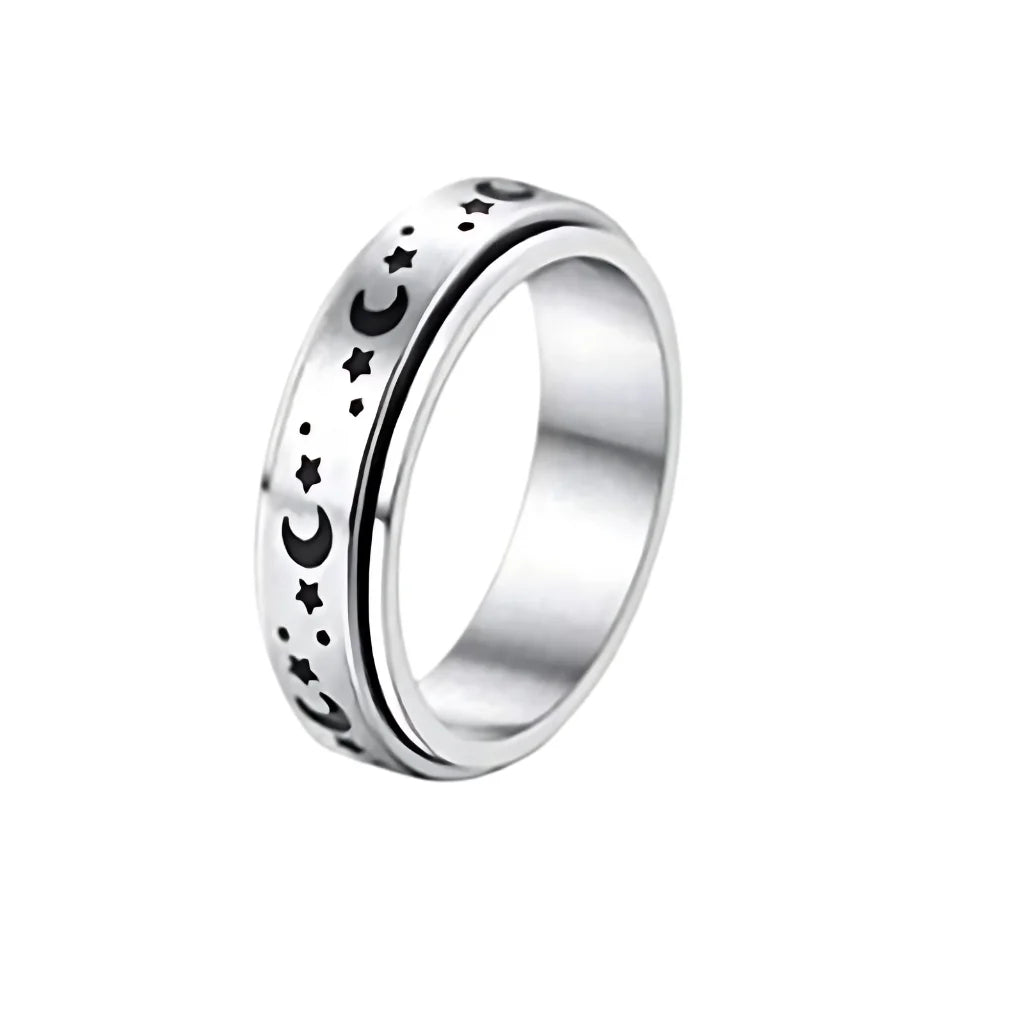 Classic Boho Fidget Ring With Spinner Design - 1style / 6
