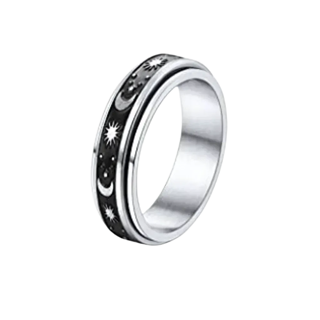 Classic Boho Fidget Ring With Spinner Design - 2style / 6
