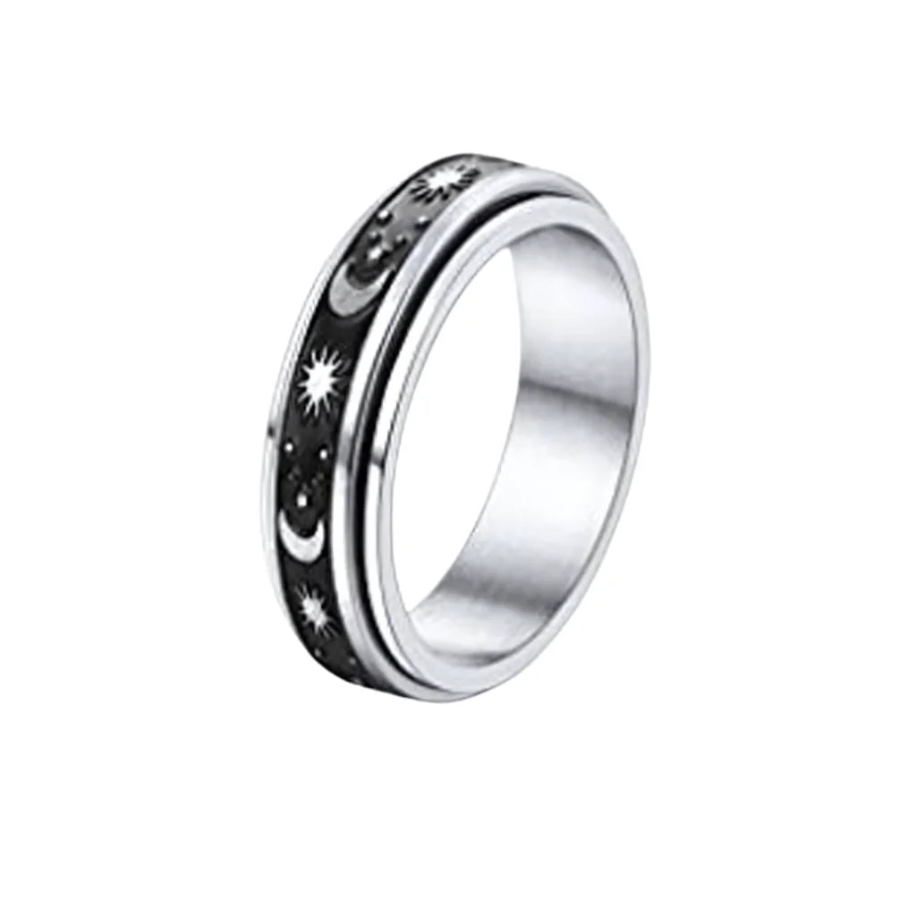 Classic Boho Fidget Ring With Spinner Design - 2style / 6