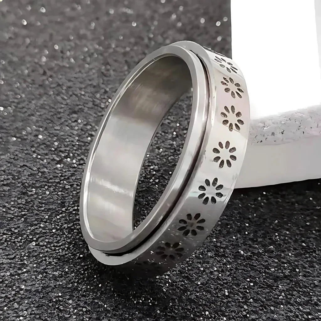 Classic Boho Fidget Ring With Spinner Design
