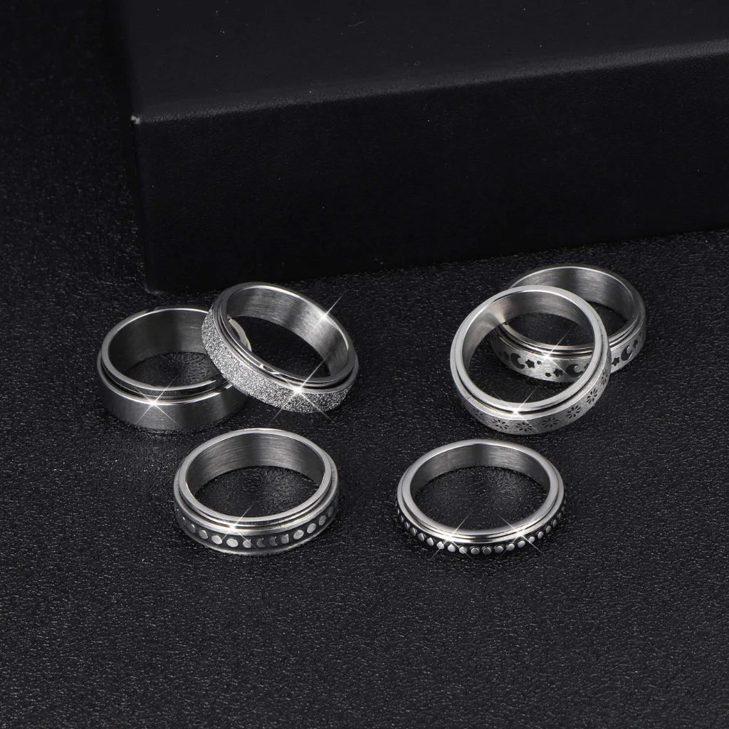 Classic Boho Fidget Ring With Spinner Design