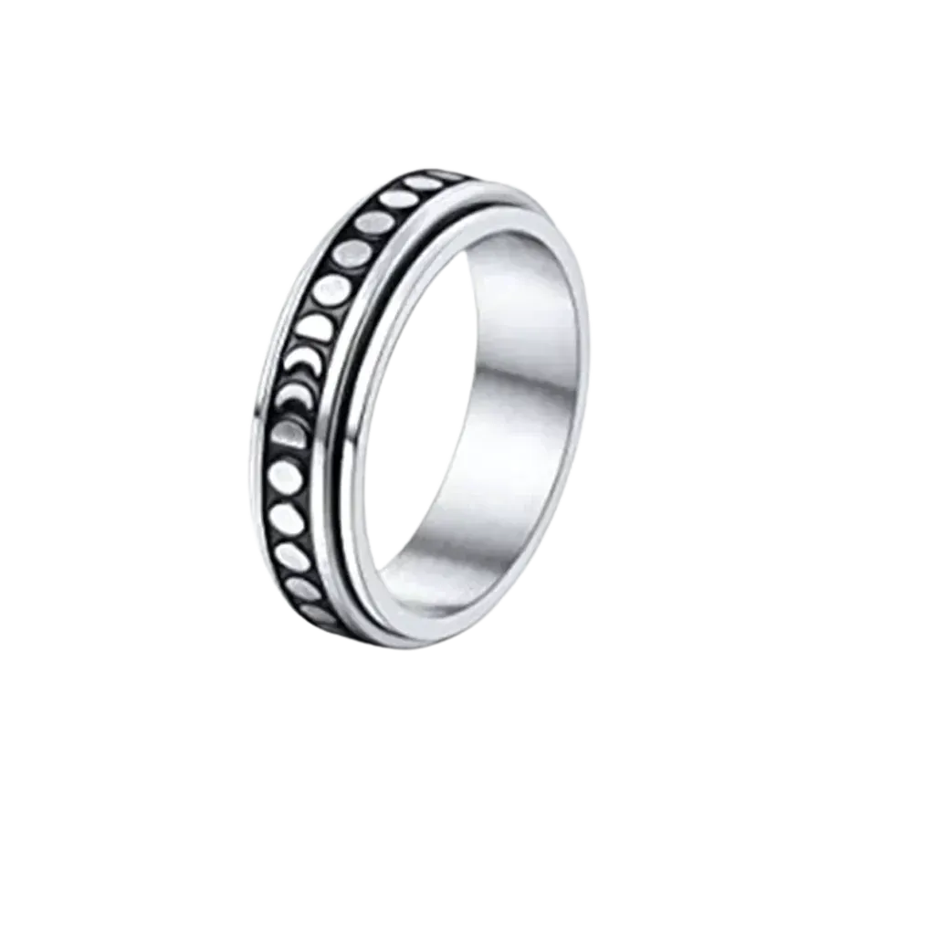 Classic Boho Fidget Ring With Spinner Design - 3style / 6