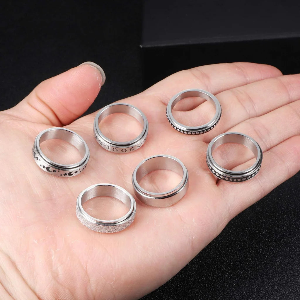 Classic Boho Fidget Ring With Spinner Design
