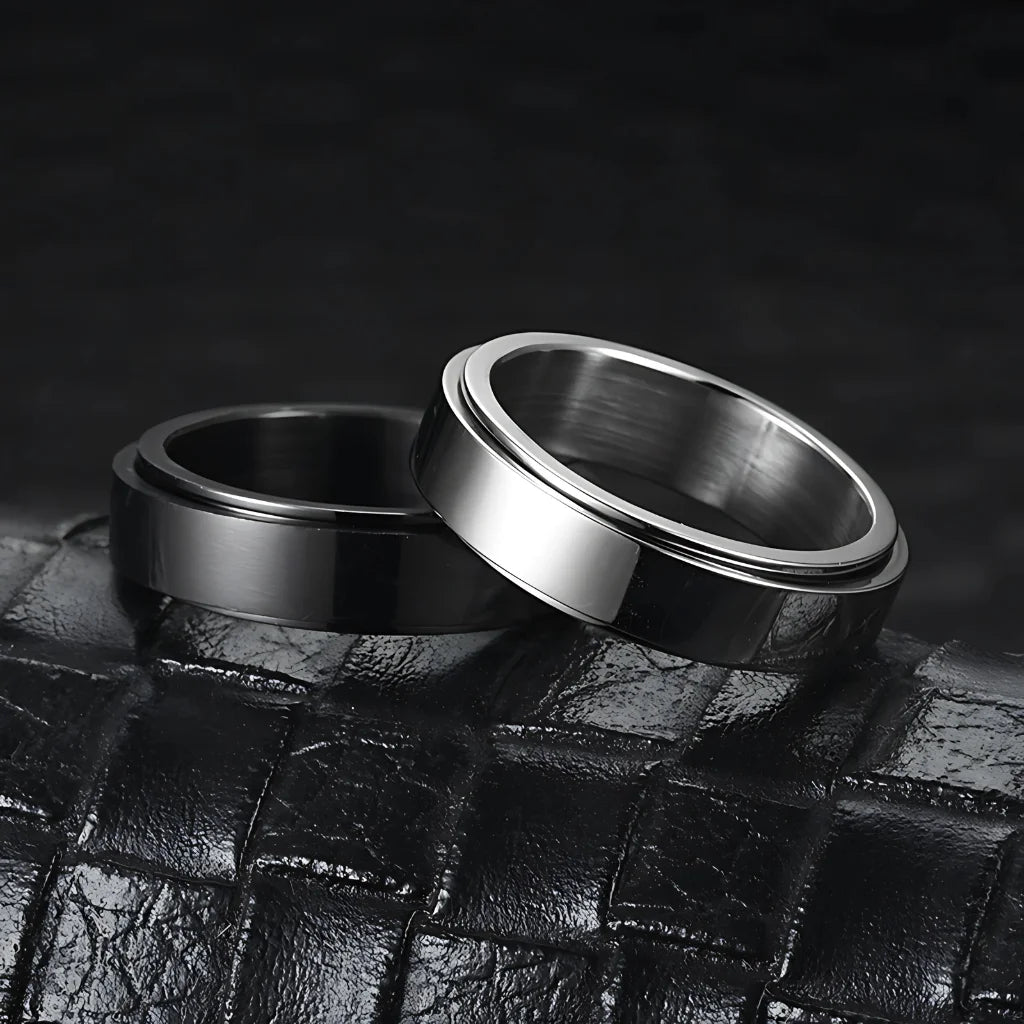 Classic Boho Fidget Ring With Spinner Design