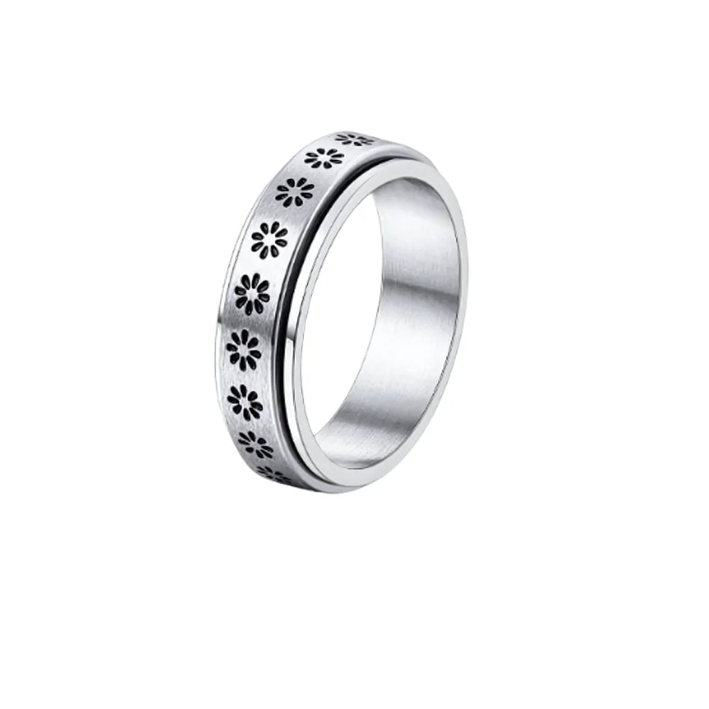 Classic Boho Fidget Ring With Spinner Design - 6style / 6