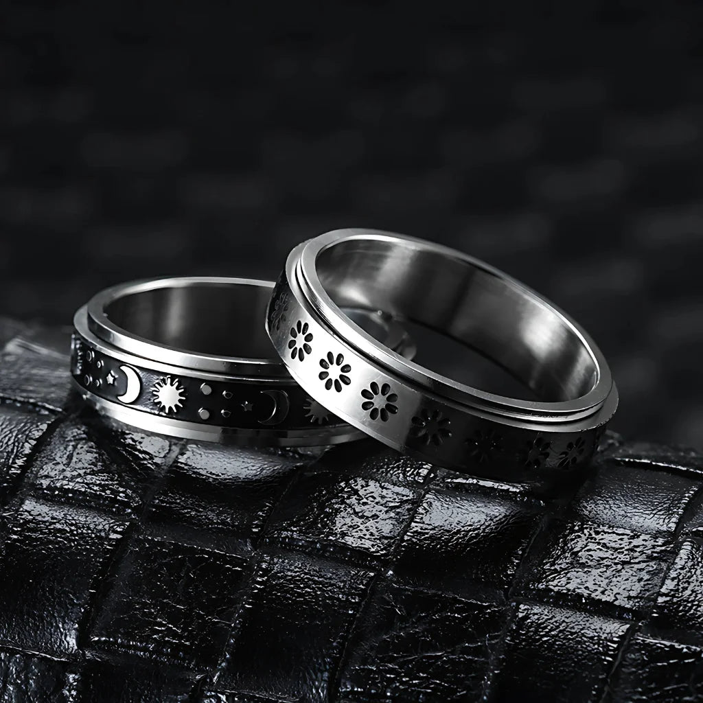 Classic Boho Fidget Ring With Spinner Design