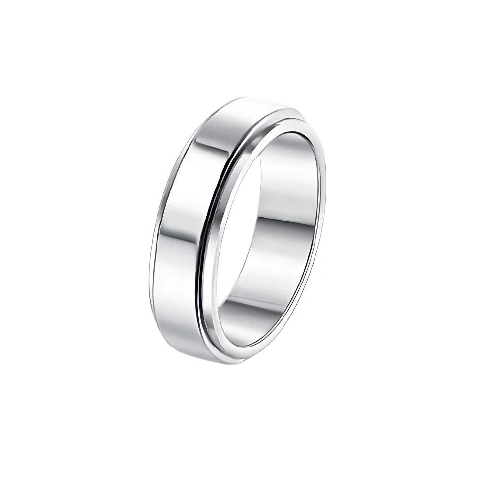 Classic Boho Fidget Ring With Spinner Design - 7style / 6