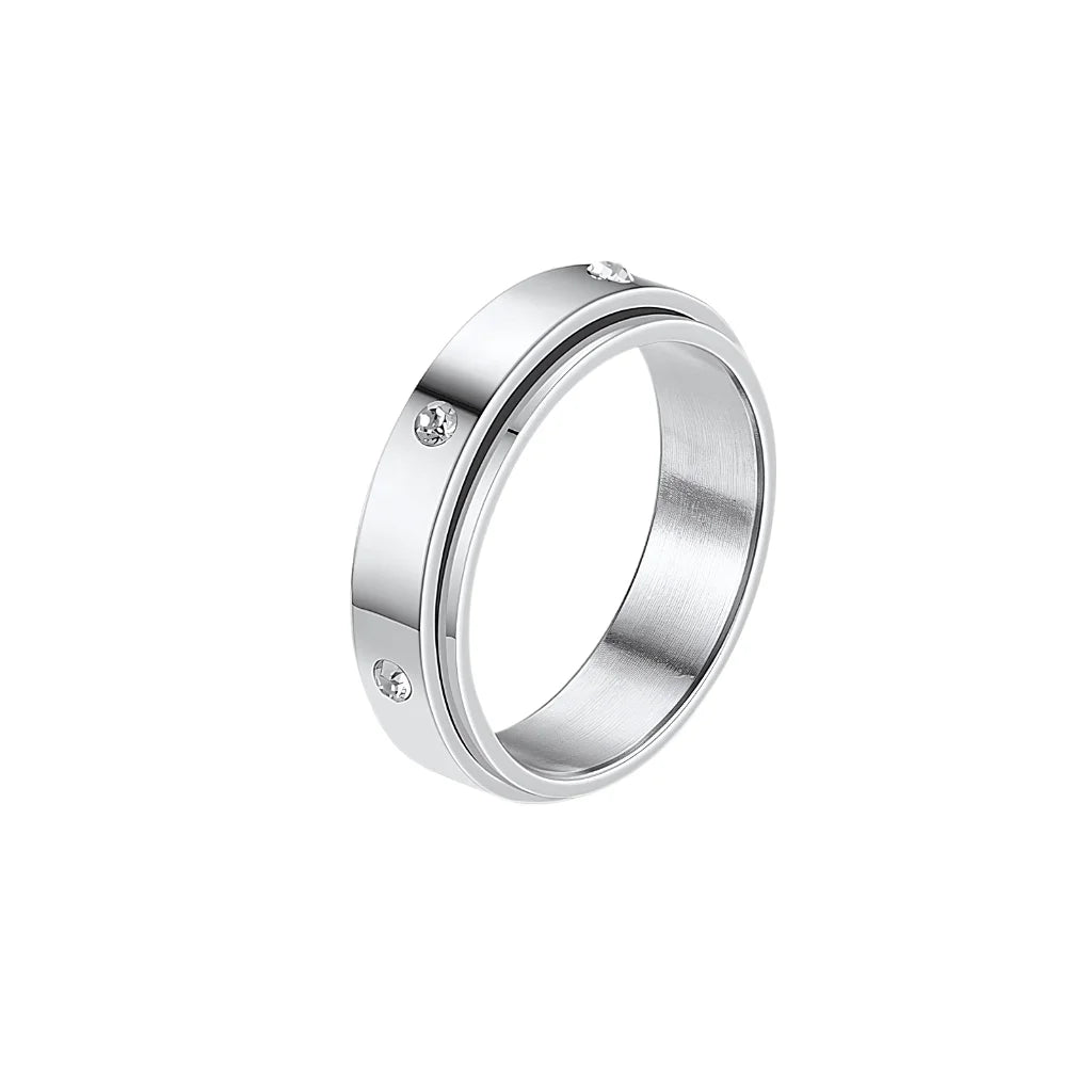 Classic Boho Fidget Ring With Spinner Design - 8style / 6