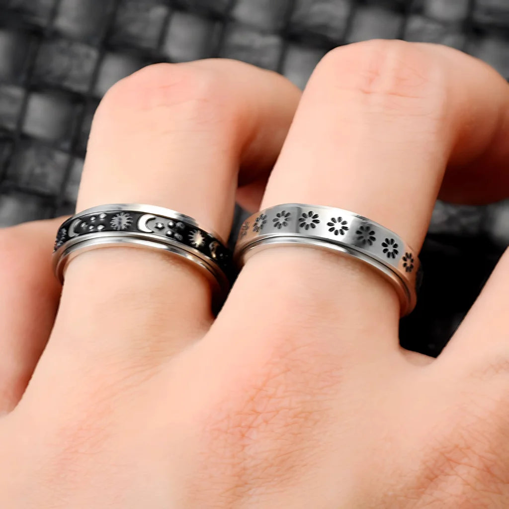 Classic Boho Fidget Ring With Spinner Design