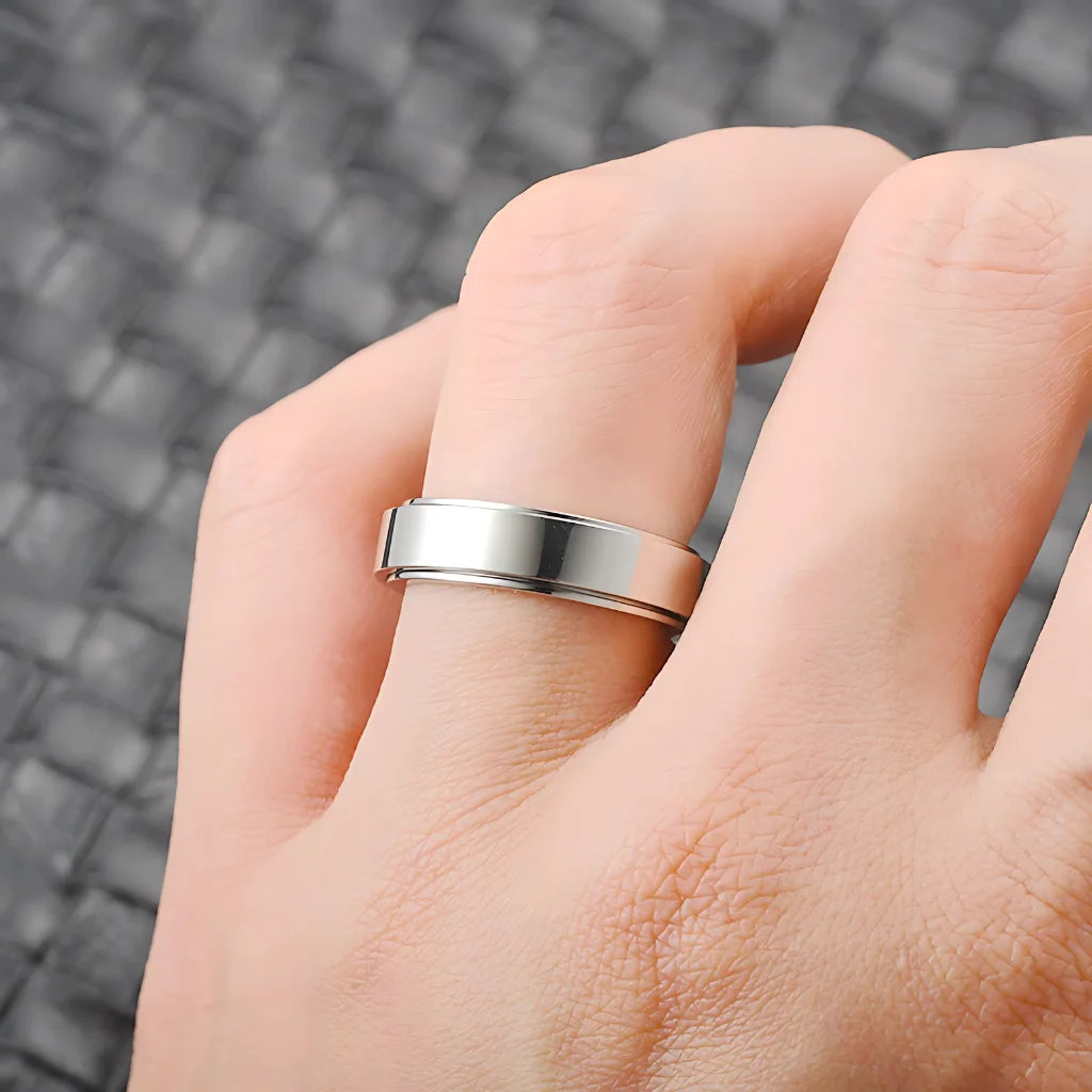 Classic Boho Fidget Ring With Spinner Design