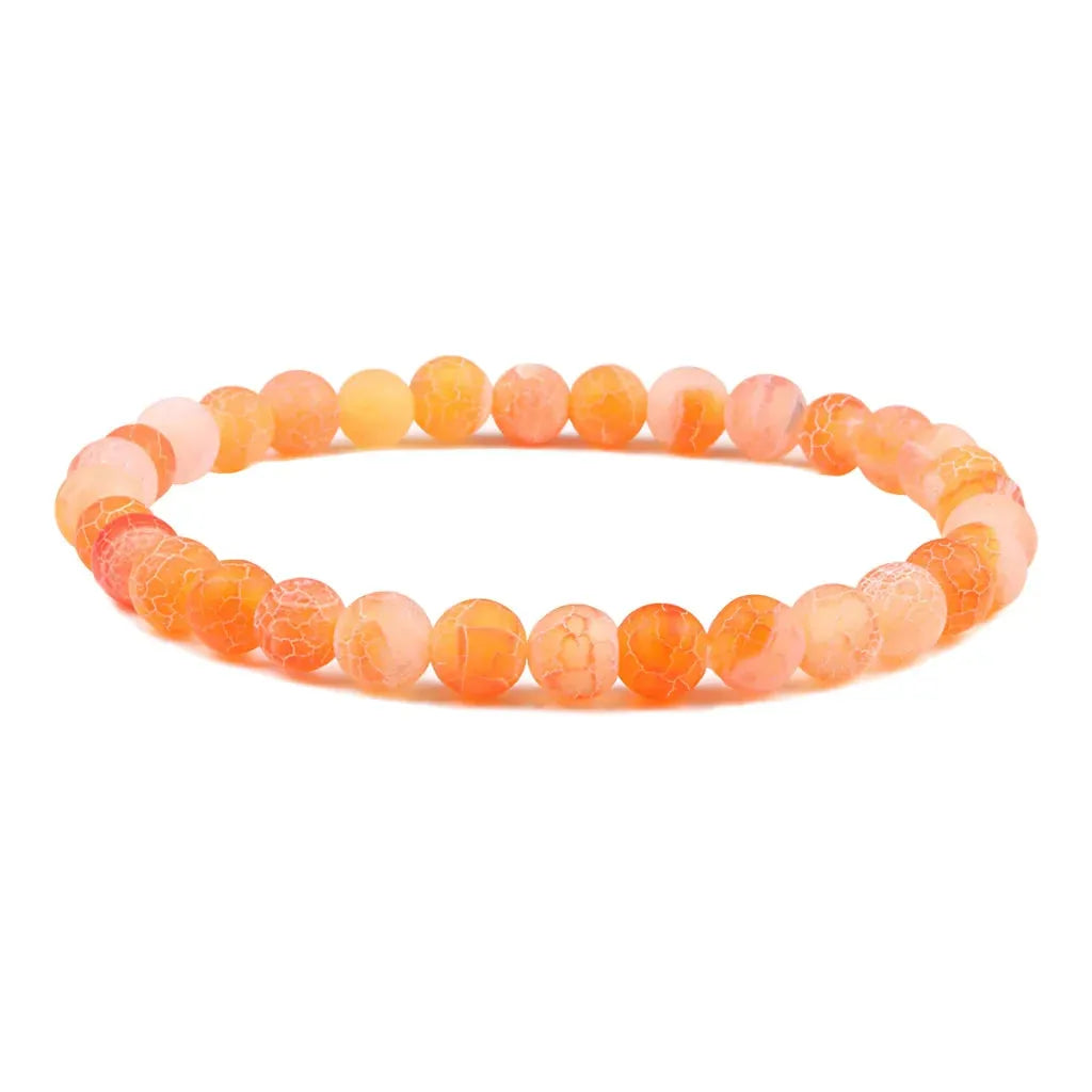 Colorful Drop Shape Beaded Braclets For Wellness Style - Orange